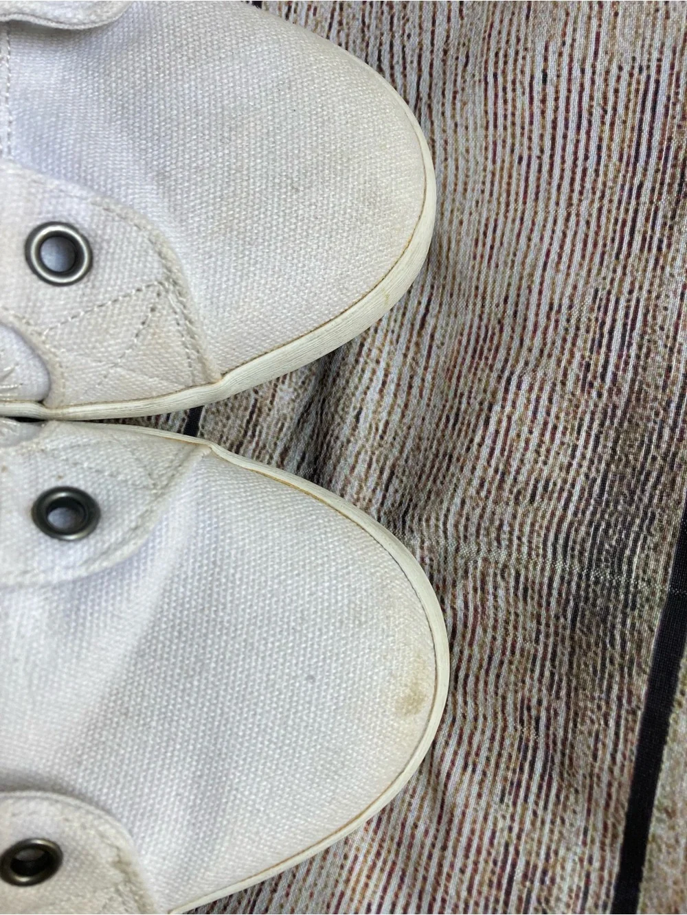 Taos Footwear Women’s White Canvas Sneakers with Brown Accents